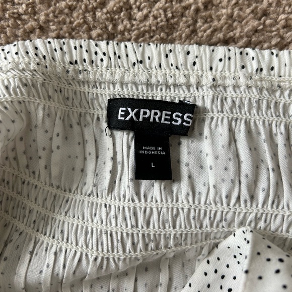 EXPRESS White Mid-thigh length spaghetti strap dress, size large. - Picture 2 of 5